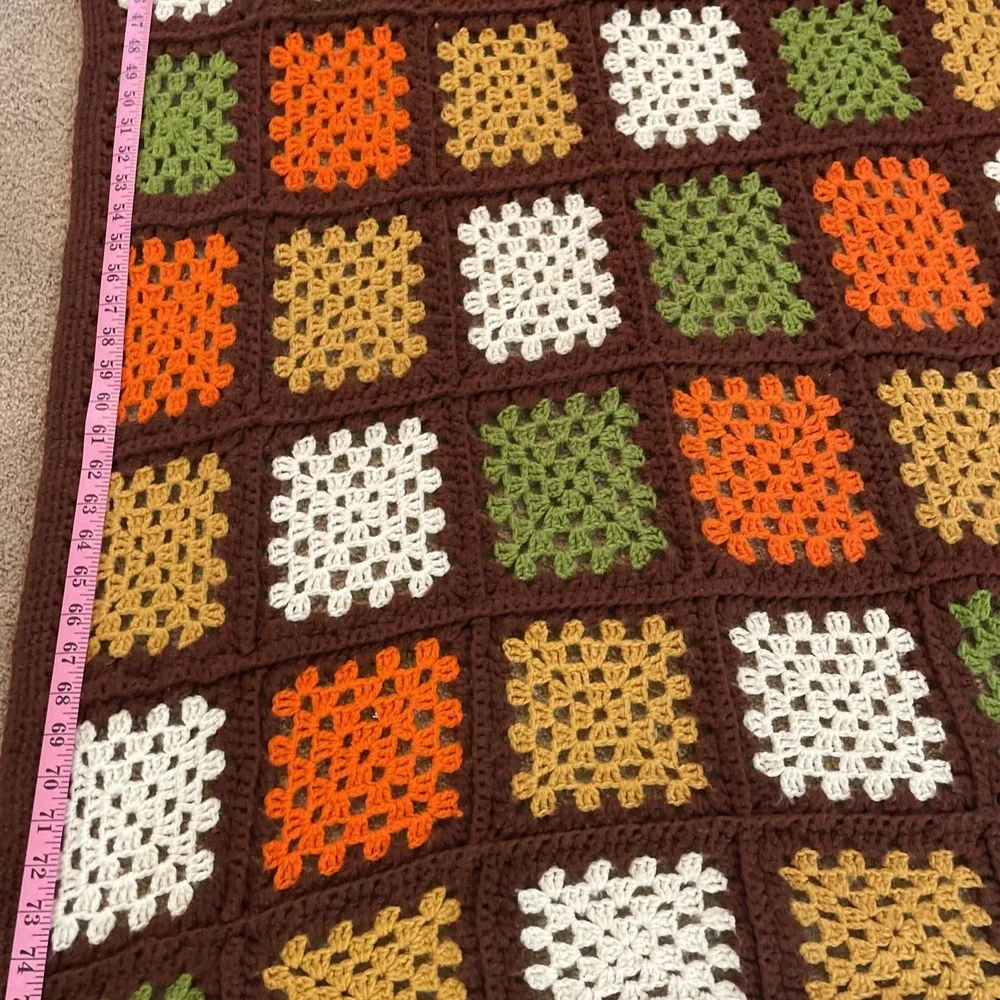 Handmade Granny Square Lap Blanket Or‎ Sofa Accent 81X41